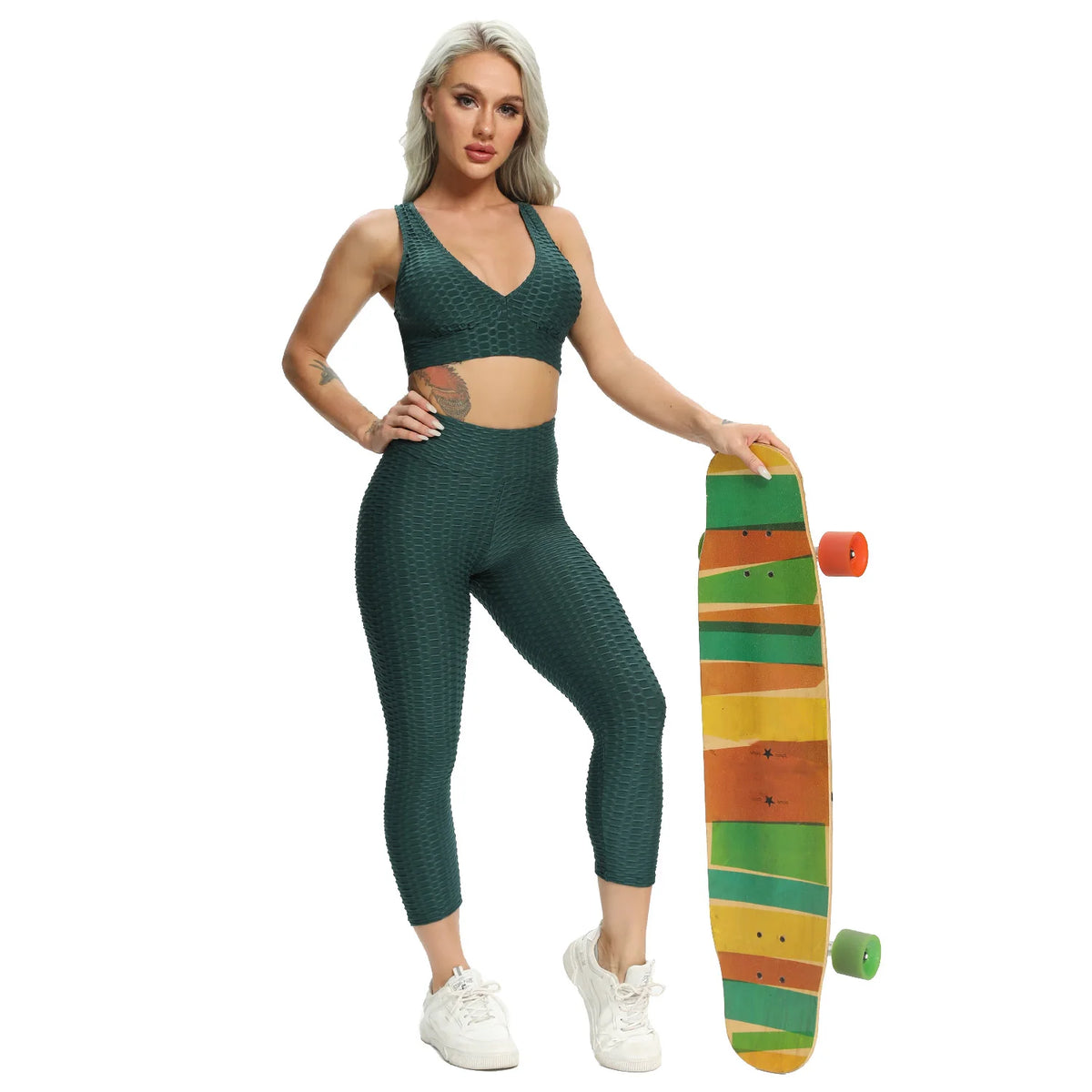 Textured Clothing Yoga Set