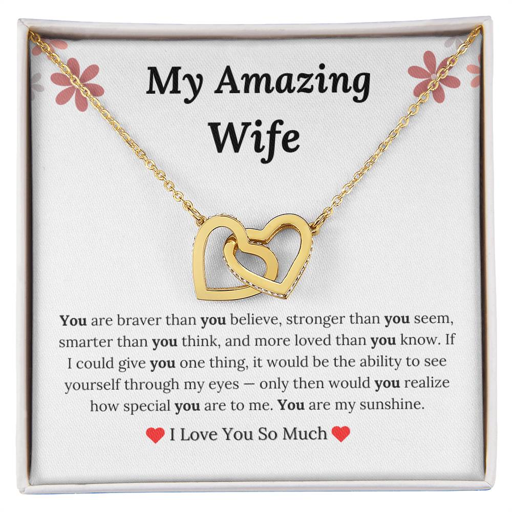 To My Wife - Interlocking Hearts Necklace