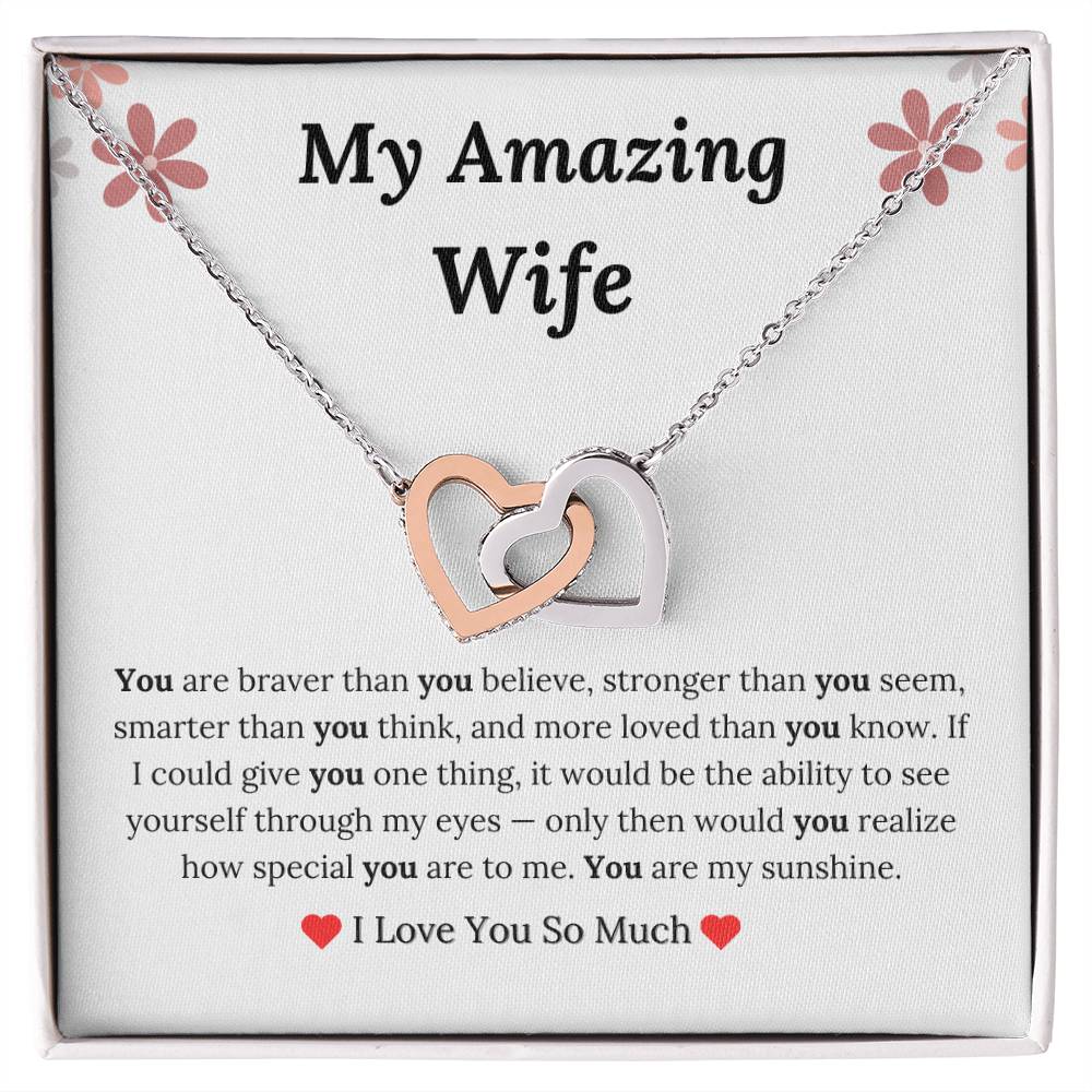 To My Wife - Interlocking Hearts Necklace