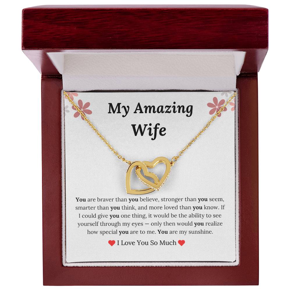 To My Wife - Interlocking Hearts Necklace
