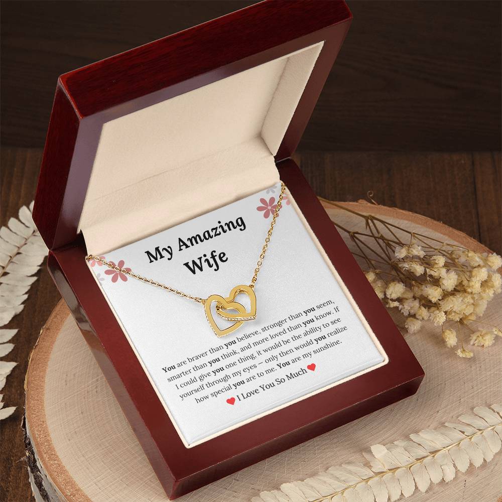 To My Wife - Interlocking Hearts Necklace