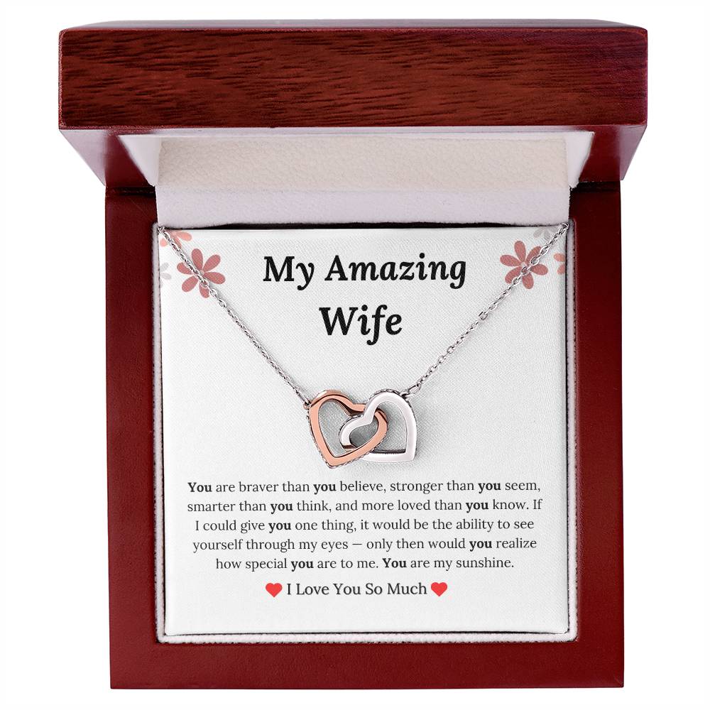 To My Wife - Interlocking Hearts Necklace